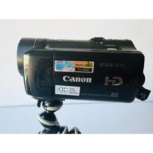 Canon VIXIA HF10 HD Camcorder Bundle Joby Tripod Remote Tested Works
